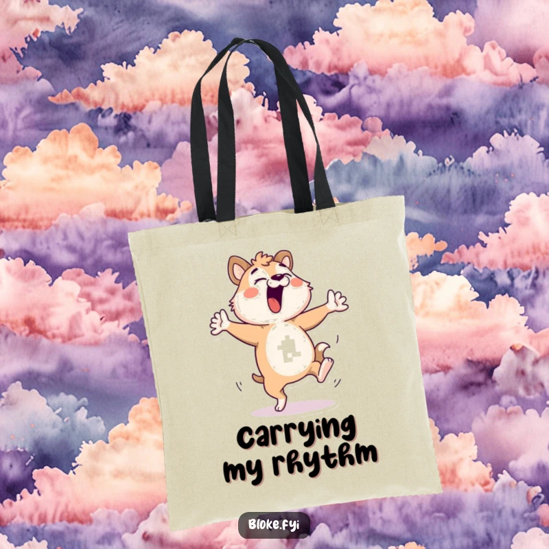 Funny Bloke Animal Tote Bag: Durable bag featuring a character's hilarious, wild dance moves, perfect for carrying groceries or giggles.