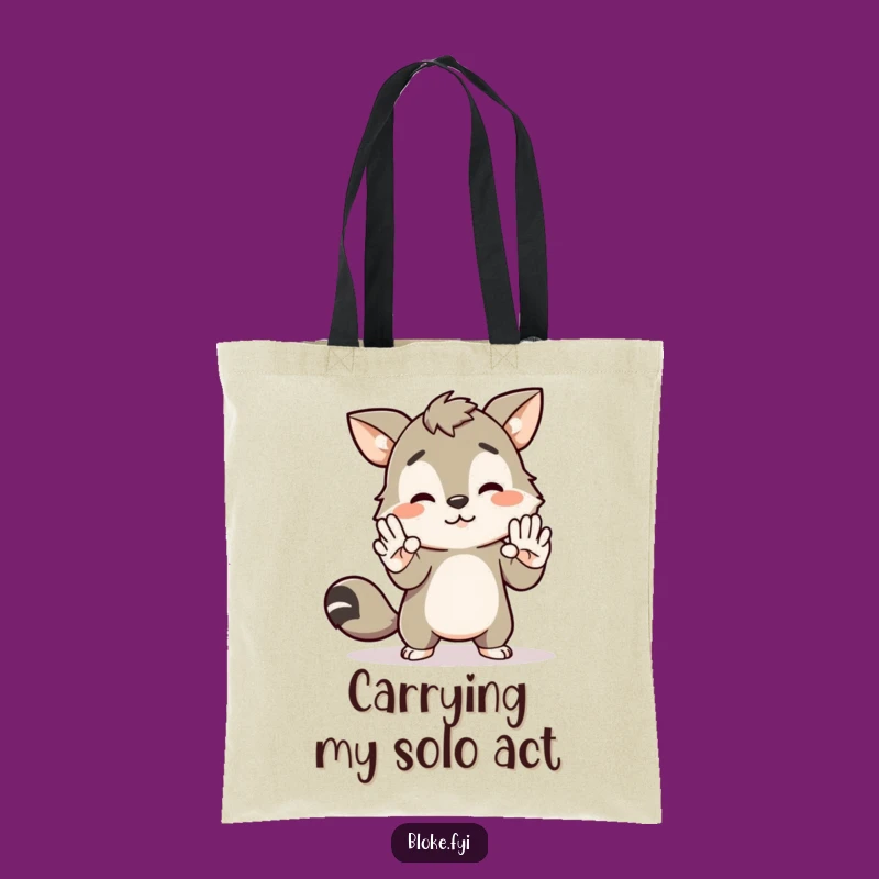 Funny Awkward Bloke Animal Tote Bag - High-Five Accessory Gift