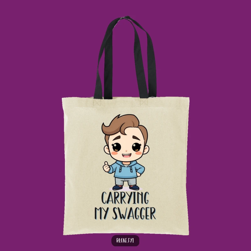 Funny Cheeky Guy Tote Bag - Confident Pose Carry-All Gift