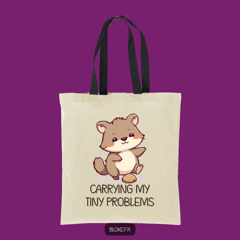 Funny Scruffy Animal Pebble Kicker Tote Bag: Carry Your Sass with Style