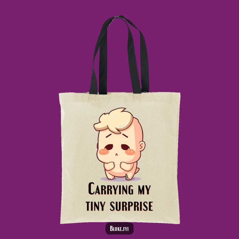 Funny Surprised Bloke Tote Bag, Chic Gift for Shocked Shoppers