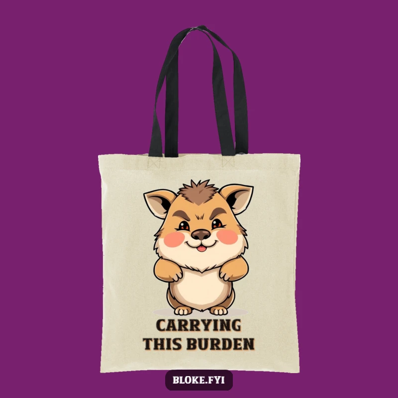 Funny Gruff Animal Shrug Tote Bag: Carry Your 'IDK' with Style