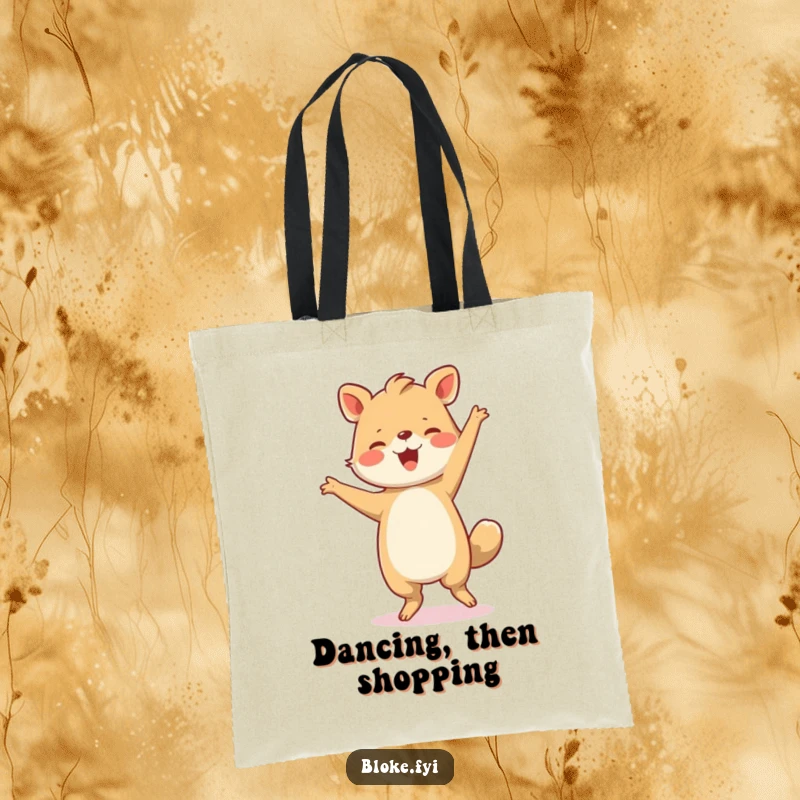 Funny Tote Bag: A strong animal dances with unrestrained joy, showcasing clumsy yet delightful moves, perfect for carrying essentials.