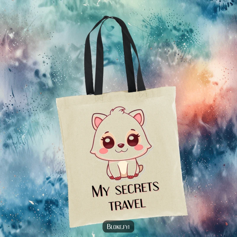 Funny tote bag featuring a cute animal character with a knowing glance, ideal for carrying items with a touch of understated humor.