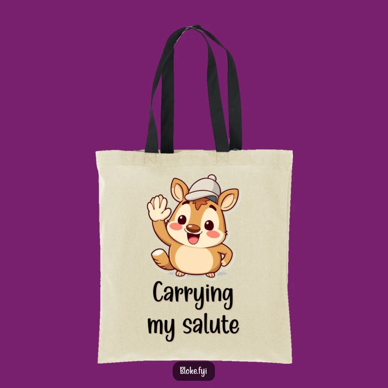 Funny Bloke Animal Salute Tote Bag - Carry Your Cheer with Jaunty Style