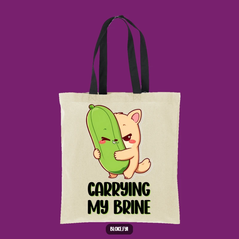 Funny Bloke Pickle Tote Bag - Sly Wink Art, Quirky Funny Gift Holder