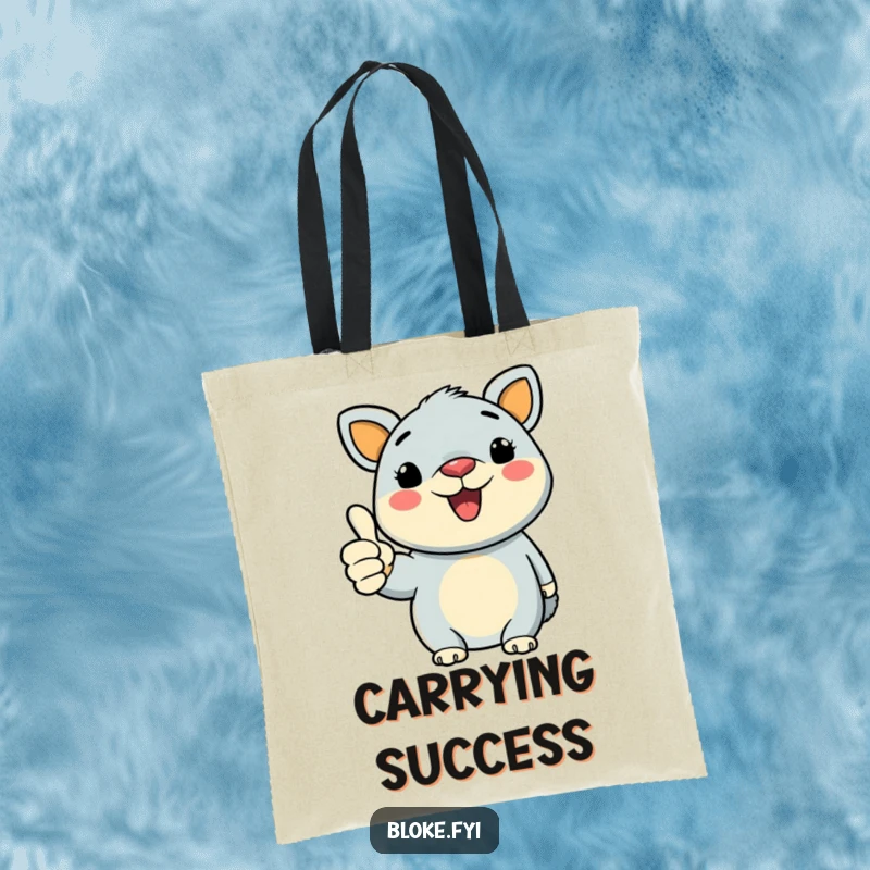 Funny Bold Animal Tote Bag with distinct lines, giving a hearty thumbs-up, perfect for carrying positivity and essentials.