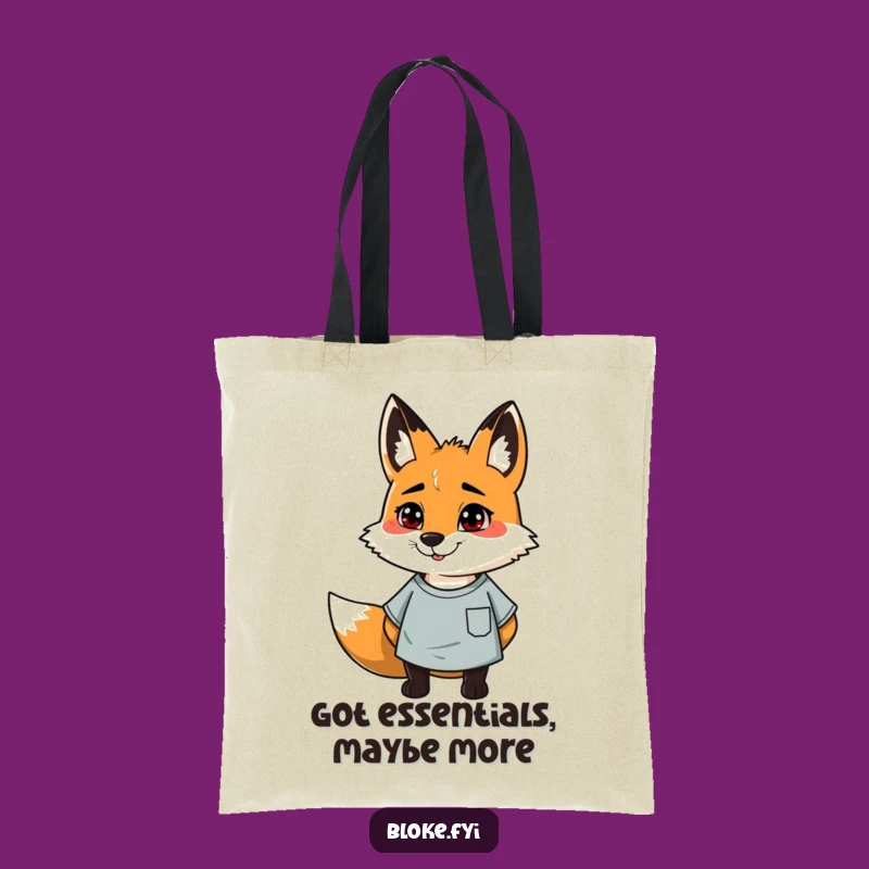 Funny Fox Tote Bag: Chic Scruffy Fox Casual Everyday Carryall