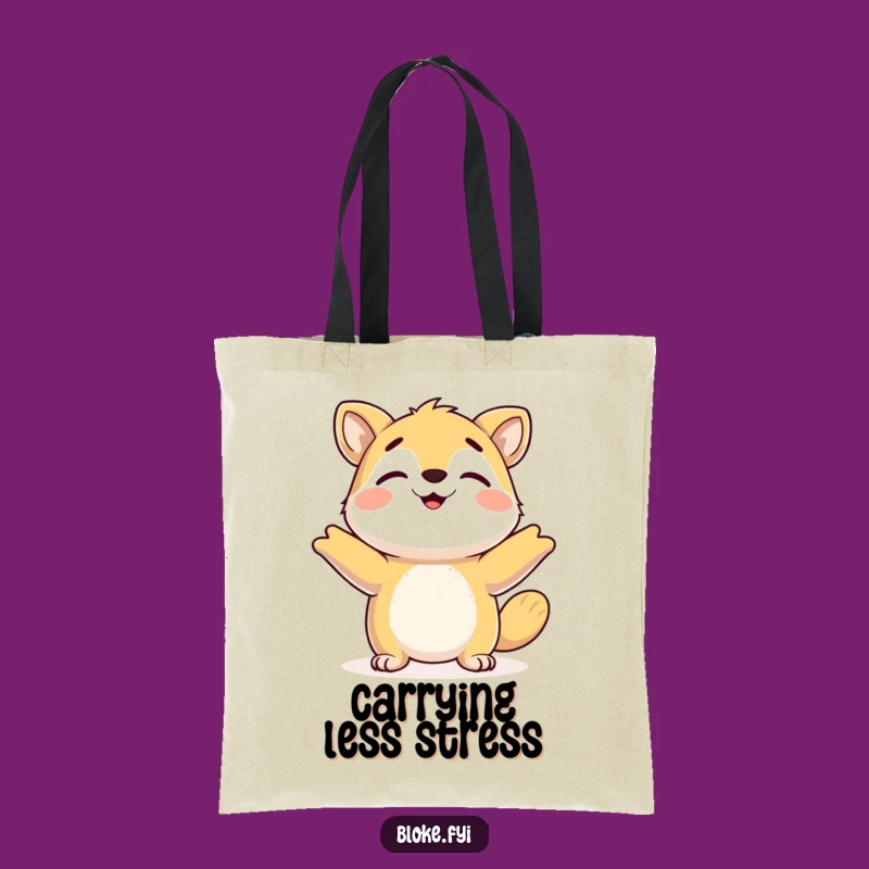 Funny Happy Shrugging Animal Tote Bag: Carry Your Chill Attitude