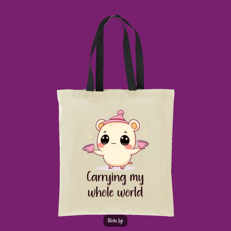 Funny Juggling Creature Tote Bag: Stylish Tea Juggler, a Practical Funny Gift for Errands