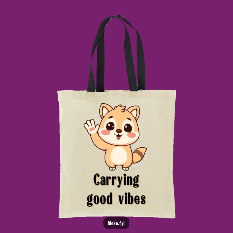 Funny Waving Animal Tote Bag: Enthusiastic Style for Humorous Shopping Trips
